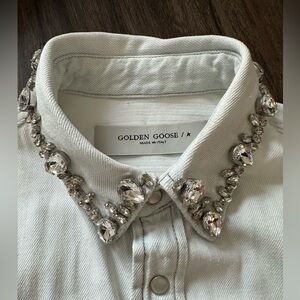 Golden Goose Crystal Embellished Becca Boyfriend Shirt. Size M